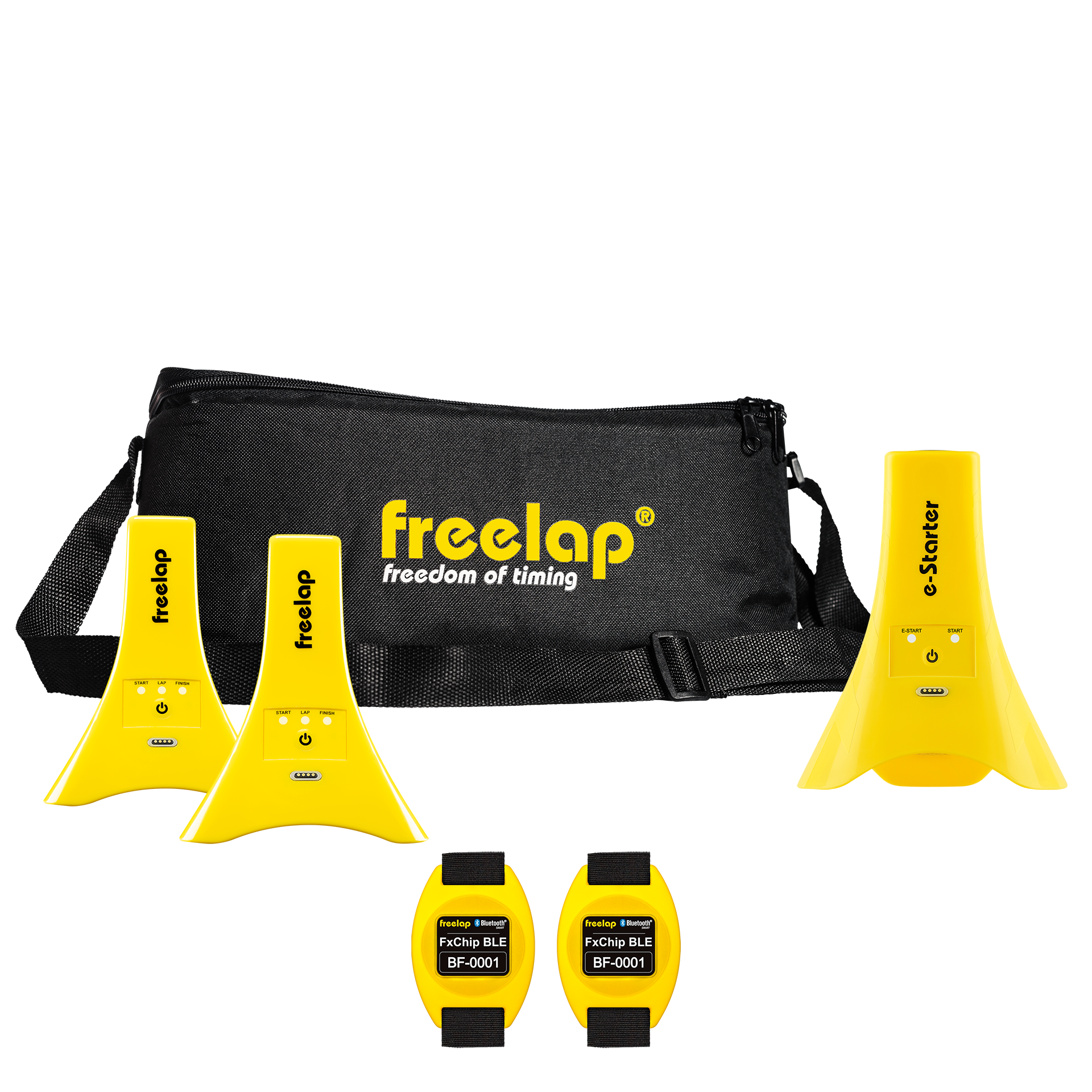 Freelap Canada Running Dual Pack – wireless timing system with two chips and timing gates for dual-athlete sprint training and split time tracking.