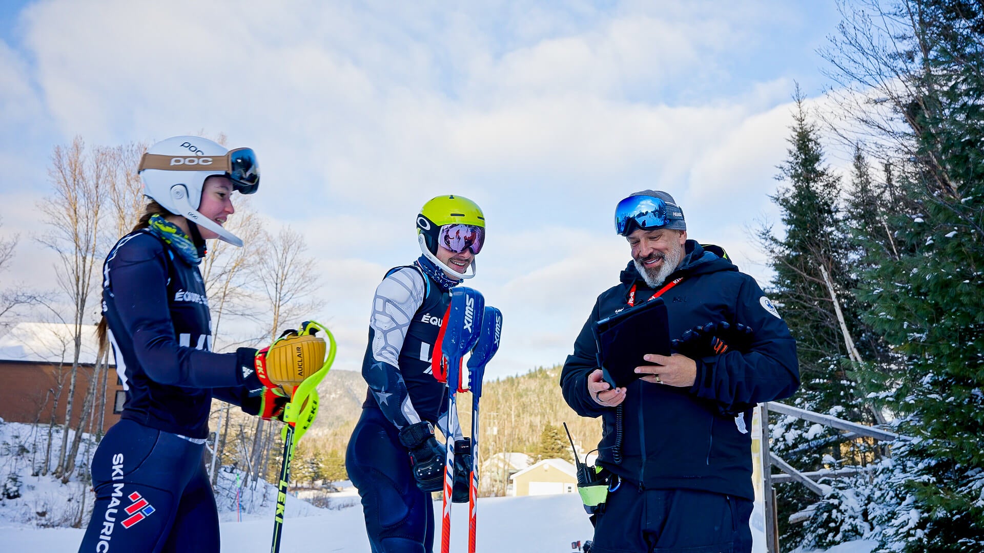 Alpine ski gate training with Freelap Canada wireless timing system for performance measurement