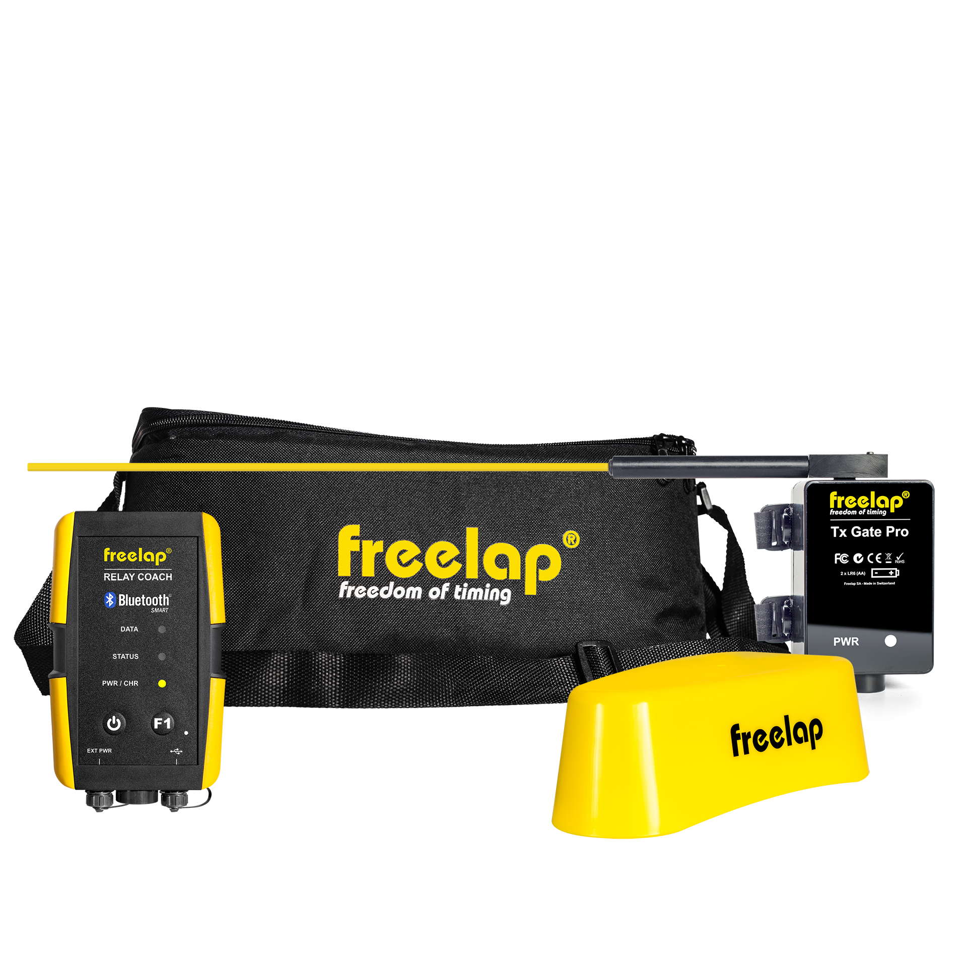 Freelap Canada Alpine Foundation Pack – entry-level wireless timing system for alpine ski training, includes essential gates and timing chip for performance tracking.