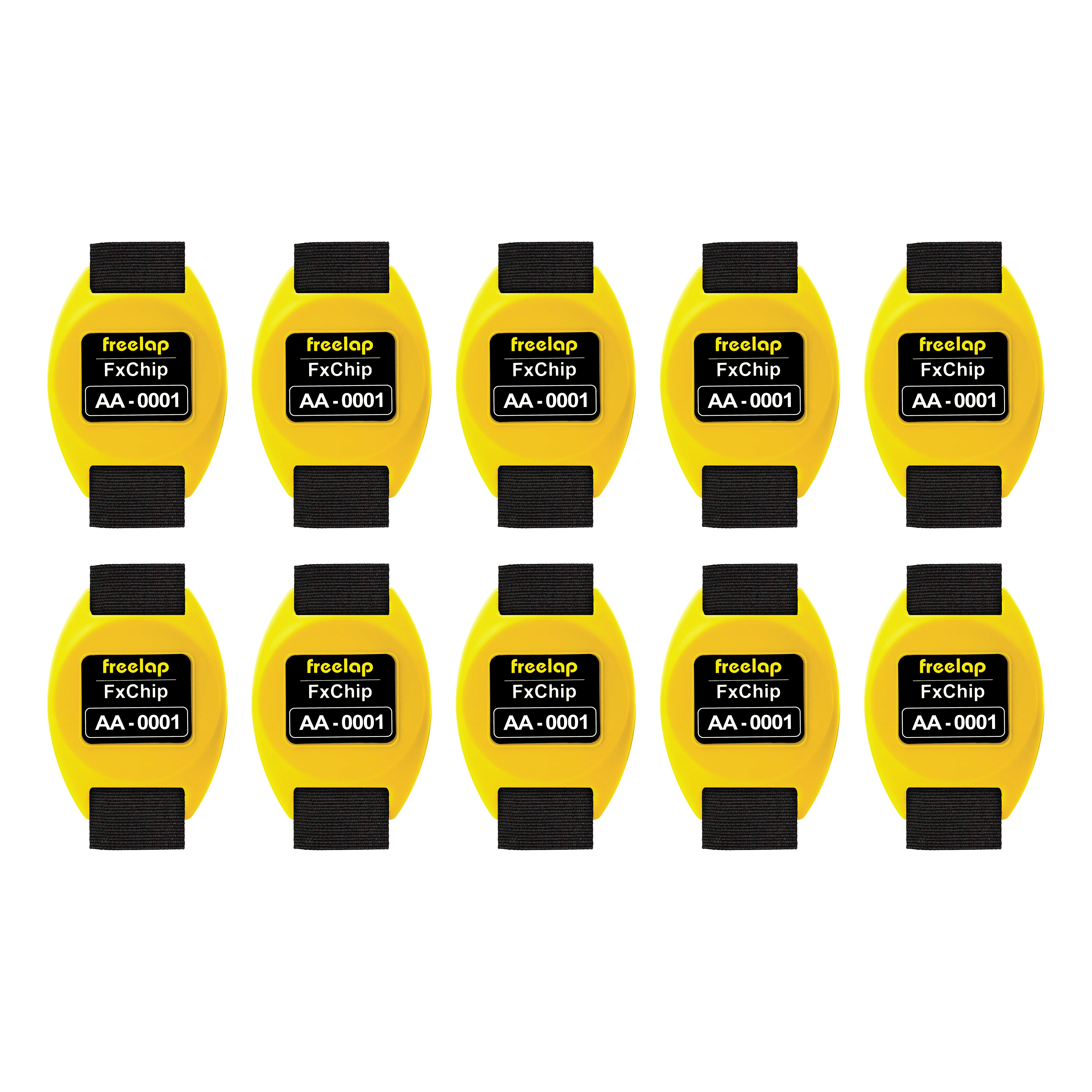 Freelap Canada FxChip 10-Pack – wireless timing transponders for team sprint training and comprehensive athlete performance tracking.