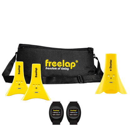 Freelap Canada Running Dual Motion Pack – wireless timing system with two FxMotion chips and gates for dual athlete sprint training and split timing.